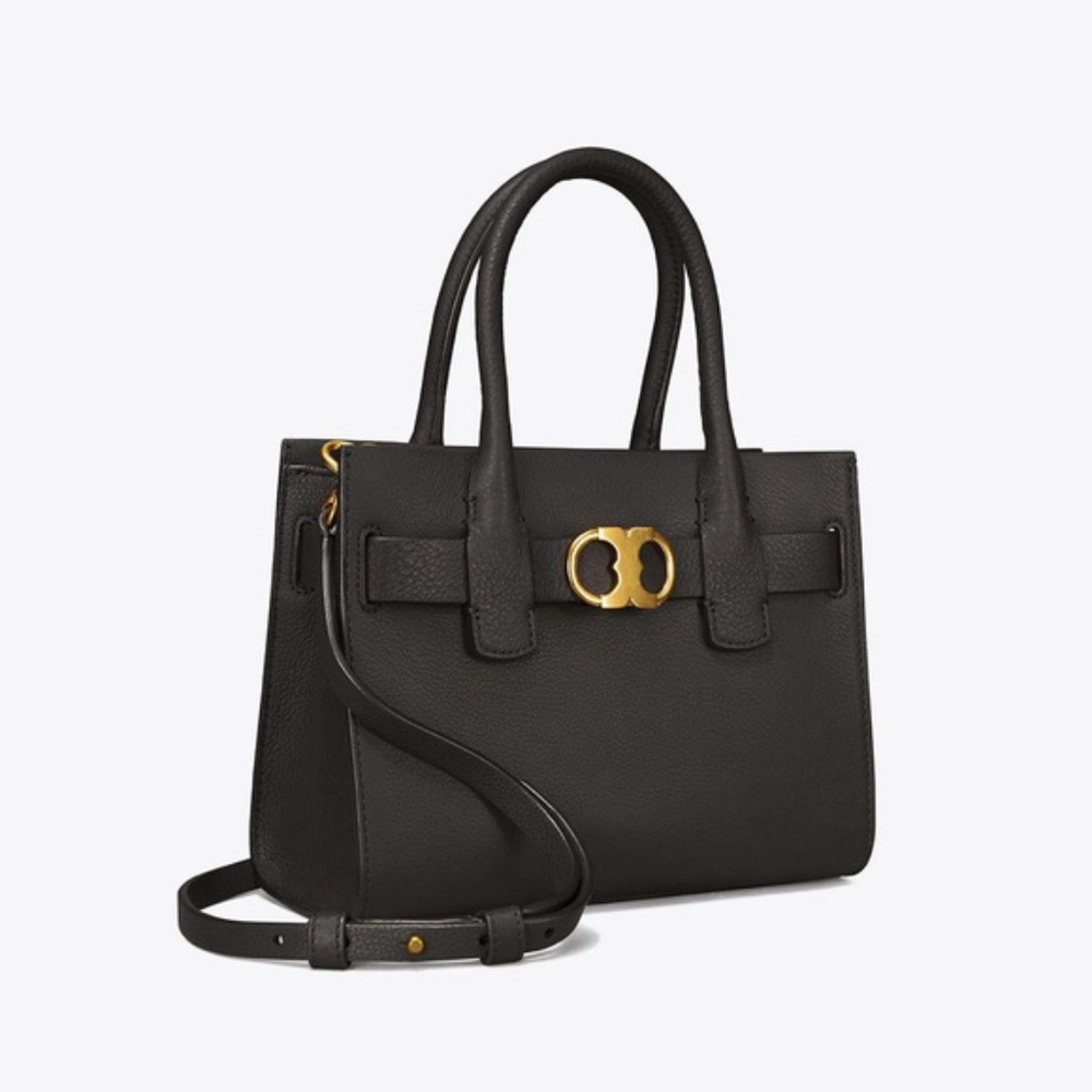 Tory Burch small black gemini tote